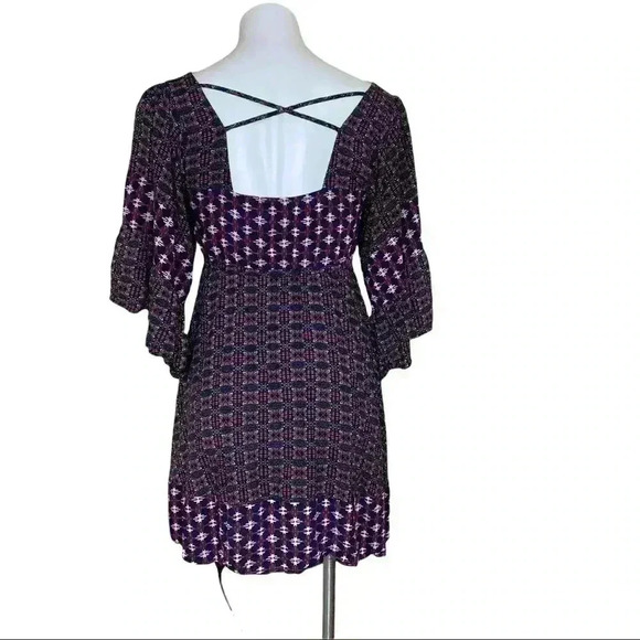 Umgee Flutter Sleeve Prairie midi Dress boho size small - Picture 3 of 5